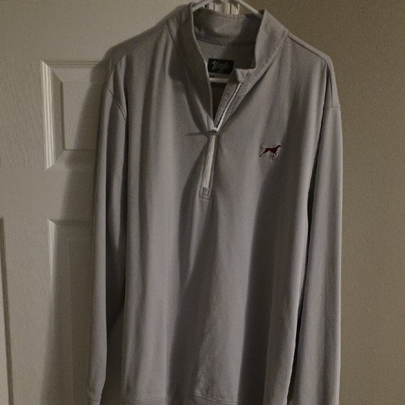 Gray Quarter-Zip Waggle Pullover with Embroidered Logo - Picture 1 of 4